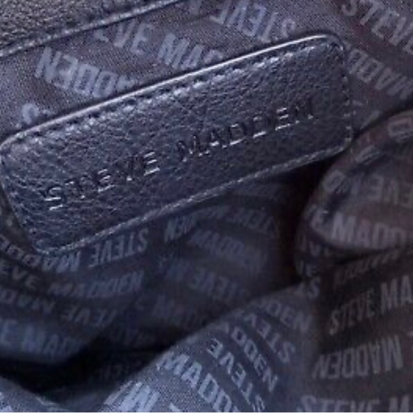 Steve Madden Large Black Tote Bag Purse expands single strap faux leather - Picture 10 of 10